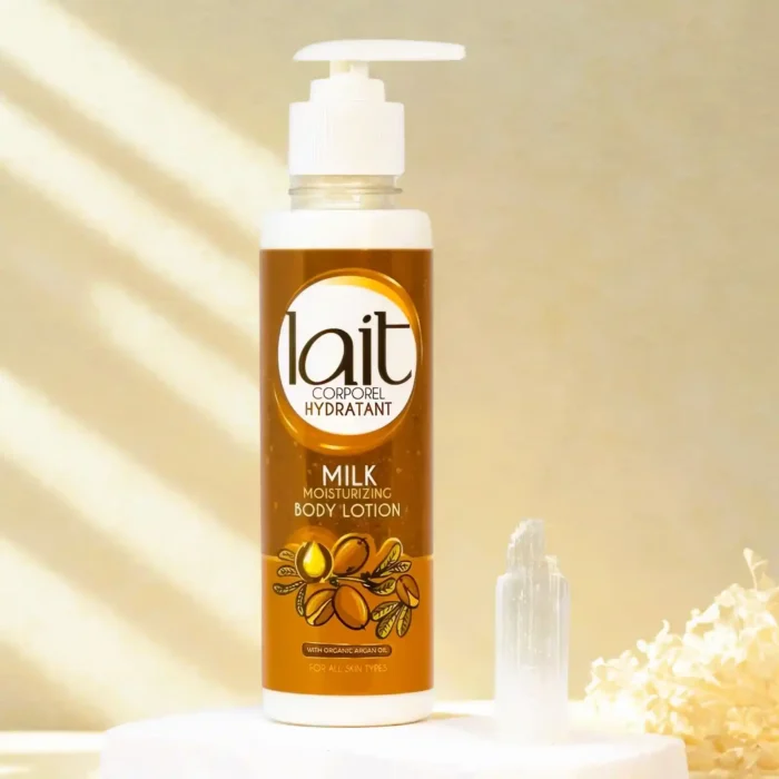 Drėkinantis kūno pienelis su argano aliejumi buteliuke 200 ml.